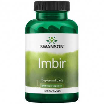 Imbir 540mg (Ginger root) 100 kapsułek SWANSON