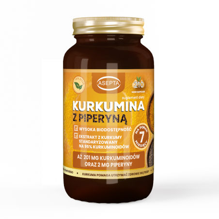 Kurkumina z piperyną 210szt ASEPTA
