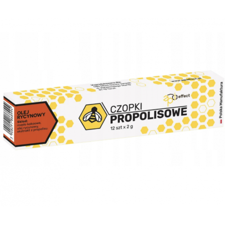 Czopki propolisowe z olejem rycynowym 12 szt x 2g API Effect