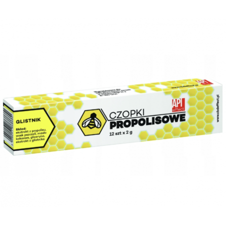 Czopki propolisowe z glistnikiem 12 szt x 2g API Effect