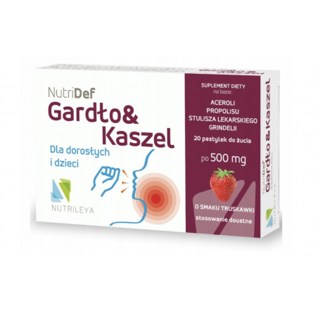 NUTRIDef Gardło i kaszel pastylki do żucia dla dzieci i dorosłych Nutrileya - 2