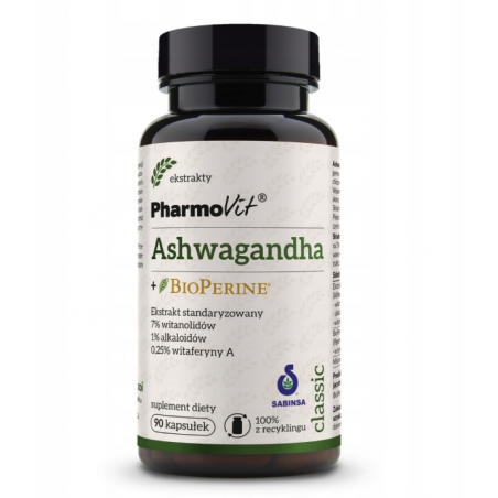 Ashwagandha + BioPerine 90 kapsułek Pharmovit