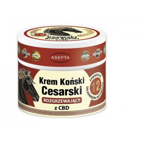 Krem Koński Cesarski rozgrzewający z CBD 50ml Asepta