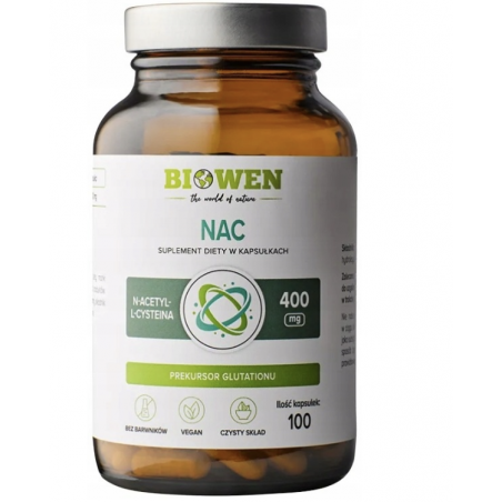 NAC 400mg (N-acetylo-L-cysteina) 100 kapsułek BIOWEN