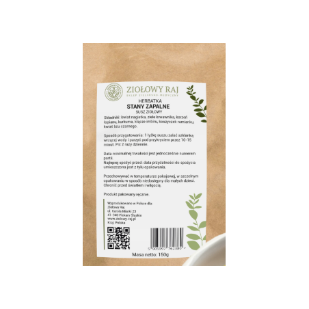Herbatka ziołowa STANY ZAPALNE 150g Ziołowy Raj - 1