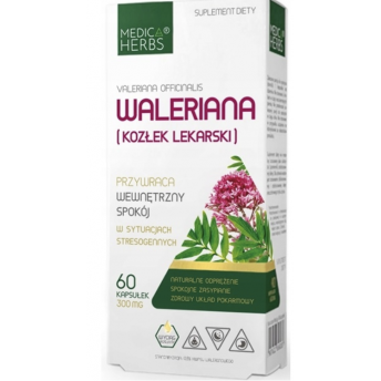 WALERIANA (kozłek lekarski) 300mg 60kapsułek Medica Herbs