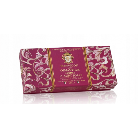 Zestaw Mydeł Drzewo Różane i Osmantus 3 x 125g Saponificio Artigianale Fiorentino
