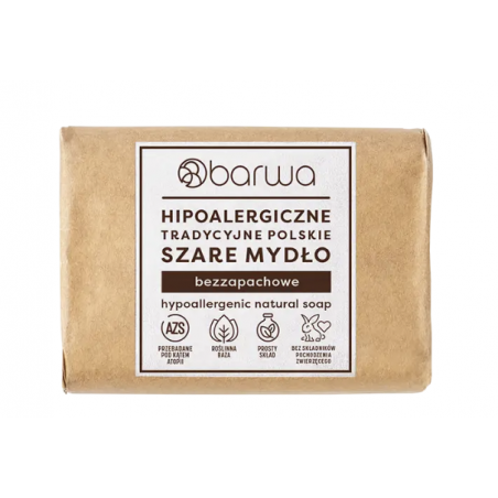 Hipoalergiczne tradycyjne polskie szare mydło100g Barwa