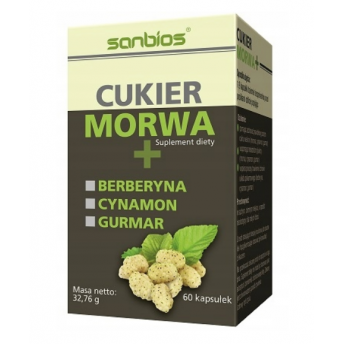 Cukier Morwa+ Berberyna Cynamon Gurmar Berberys 60 kapsułek SANBIOS