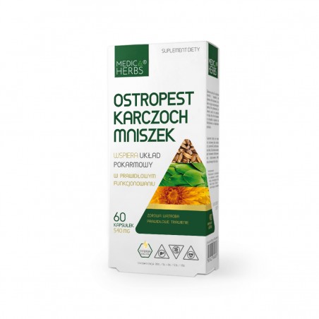 Ostropest Karczoch Mniszek 60kapsułek Medica Herbs