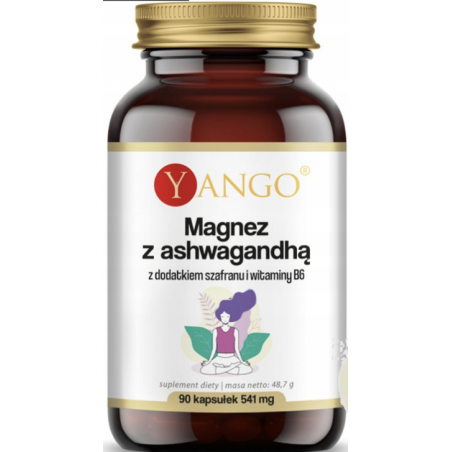 Magnez, ashwagandha, szafran,B6 90sztuk Yango