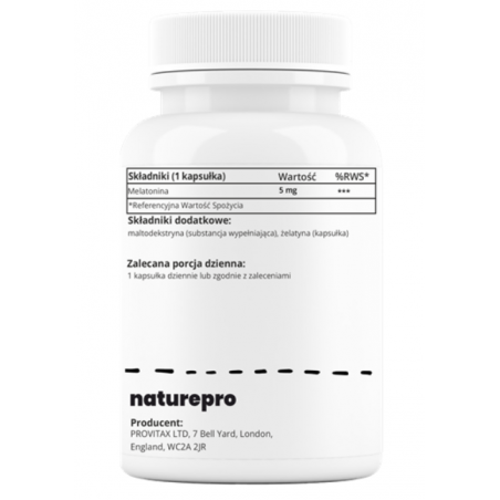 Melatonina 5mg 100 kapsułek NaturePRO - 1