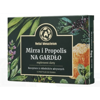 Mirra i propolis Na gardło  12 pastylek do ssania Herbal Monasterium