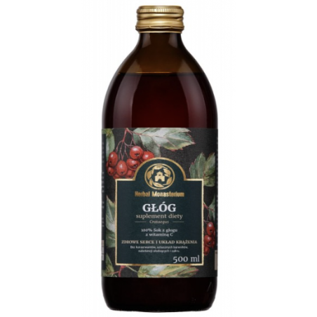 GŁÓG SOK 100% Z OWOCÓW GŁOGU 500ml Herbal Monasterium