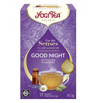 Herbata DLA ZMYSŁÓW NA DOBRANOC Z OLEJKIEM LAWENDOWYMBIO 17sztuk Yogi Tea
