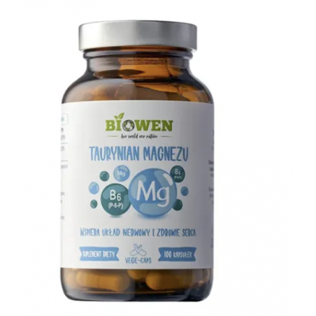 Taurynian magnezu 100 kapsułek Biowen