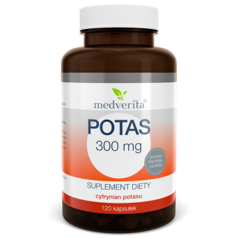 Potas (w formie cytrynianu potasu) 120 kapsułek Medverita
