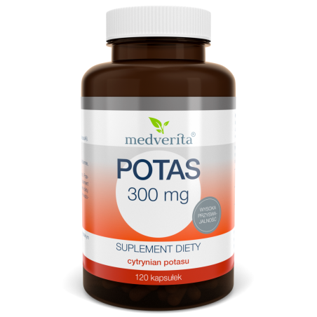 Potas (w formie cytrynianu potasu) 120 kapsułek Medverita