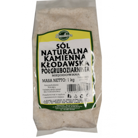 Sól kłodawska półgruboziarnista 1kg SMAKOSZ
