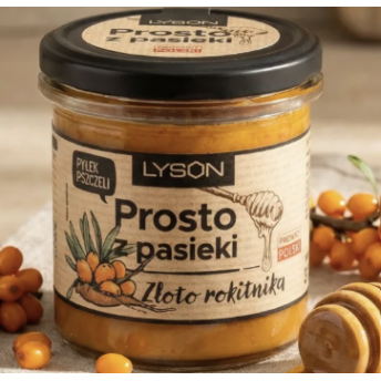 Prosto z pasieki Złoto Rokitnika 370g Łysoń
