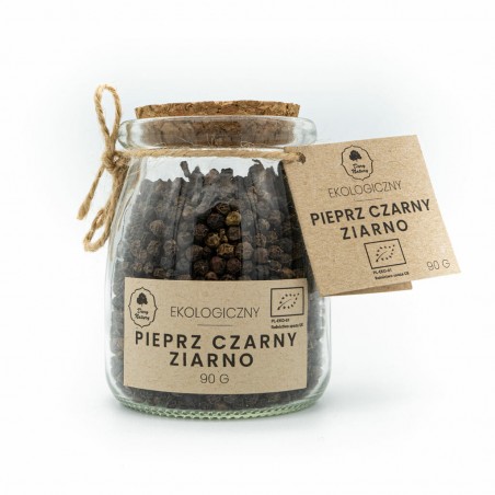 Pieprz czarny ziarno eko w słoiczku 90g Dary Natury