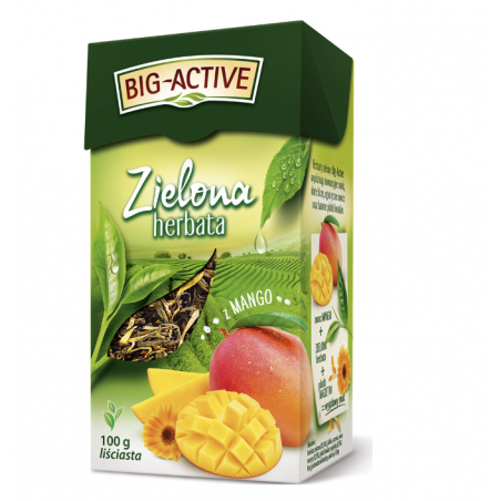 Herbata zielona liściasta z mango 100g Big-Activ
