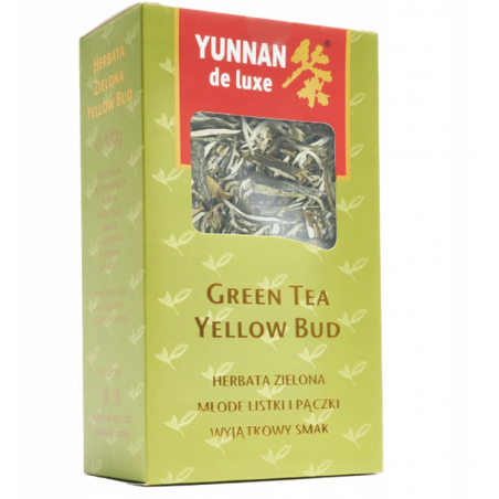 YUNNAN de luxe GREEN TEA yellow bud HERBATA ZIELONA chińska LIŚCIASTA 100g