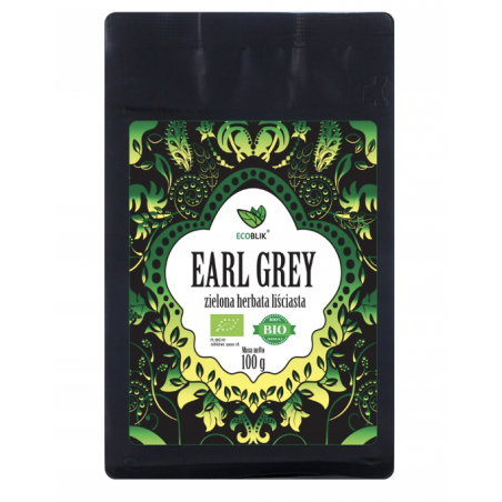 BIO Herbata EARL GREY zielona liściasta 100g Ecoblik