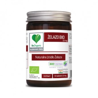 Żelazo bio 10mg BeOrganic 50 tabletek