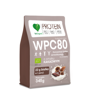 Białko serwatkowe WPC 80 kakao BIO BeOrganic 345g