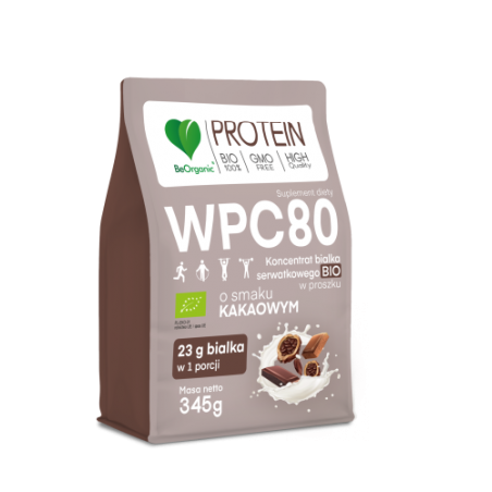 Białko serwatkowe WPC 80 kakao BIO BeOrganic 345g