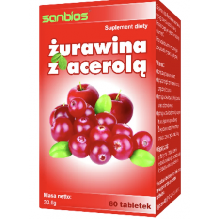 Żurawina z acerolą 60 sztuk SANBIOS