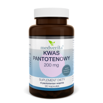 Kwas Pantotenowy (witamina B5) 200mg Medverita 90 kapsułek