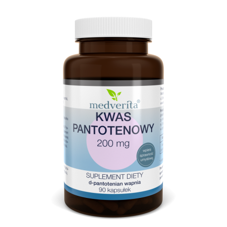 Kwas Pantotenowy (witamina B5) 200mg Medverita 90 kapsułek