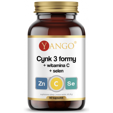 Cynk 3 formy + witamina C + selen 90 kapsułek YANGO