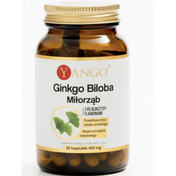 Ginkgo biloba ekstrakt (miłorząb japoński) 90 kapsułek YANGO