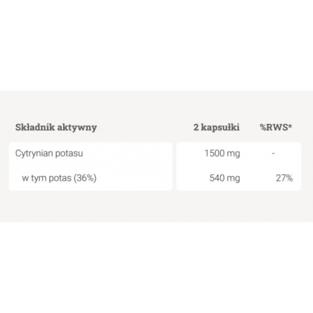 Potas (forma organiczna) 90 kapsułek YANGO - 1